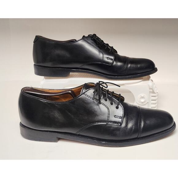 COLE HAAN Men's Memory Flex Oxford Cap Toe Black Dress Shoes Size 10B - Picture 2 of 9